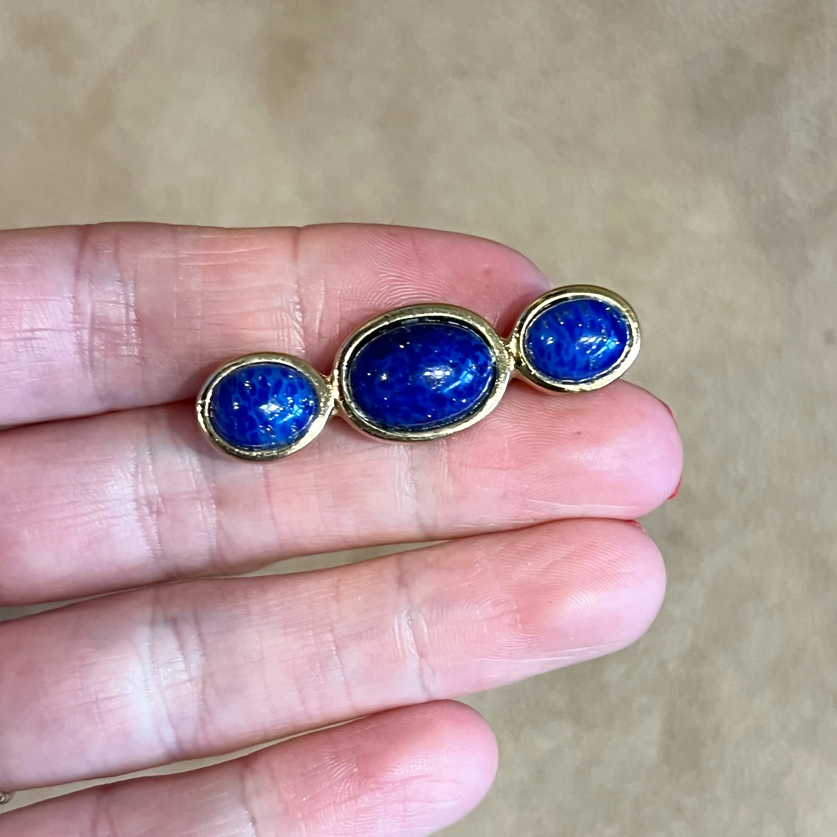 Christian Dior Lapis  Blue Brooch