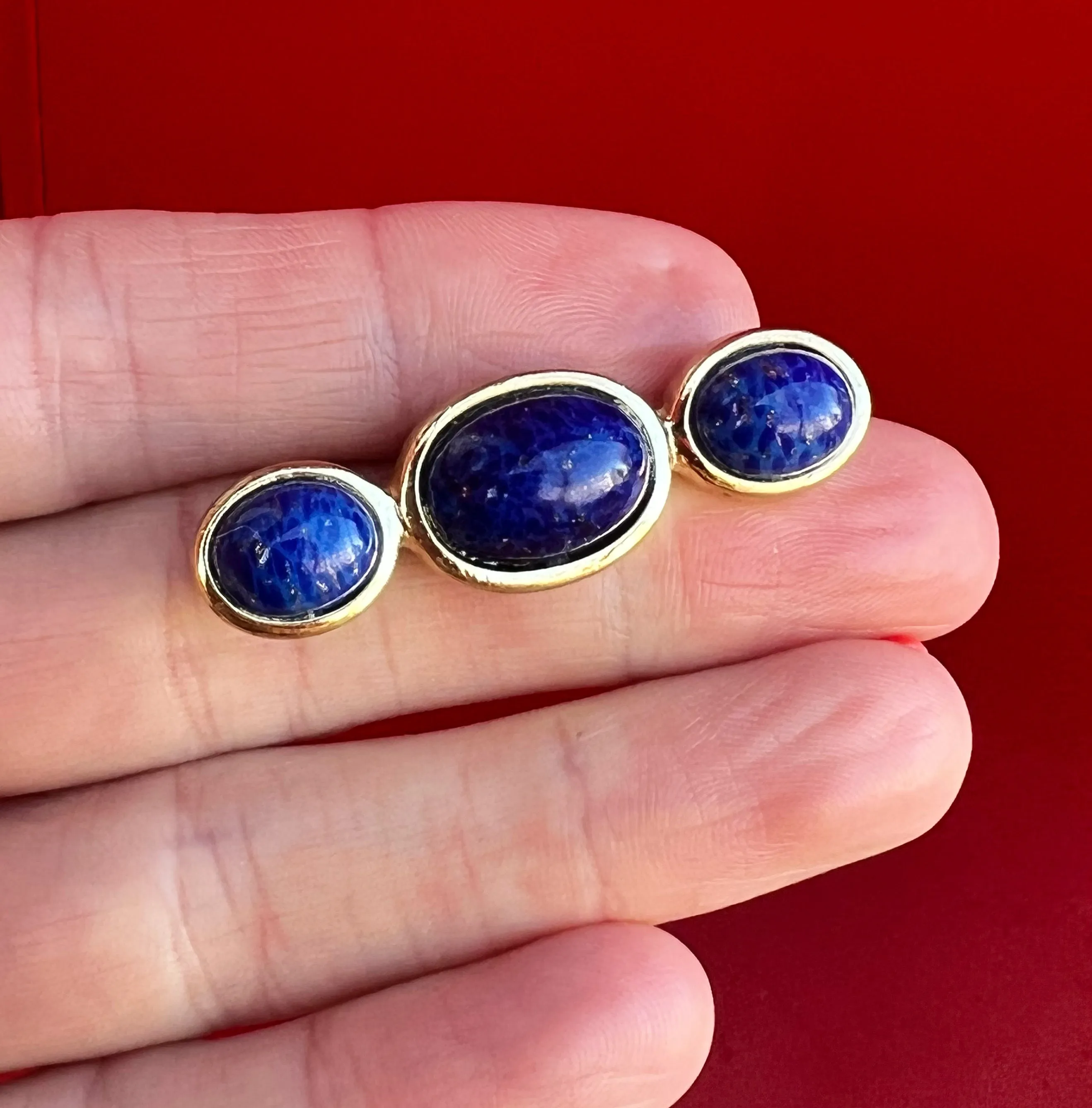 Christian Dior Lapis  Blue Brooch