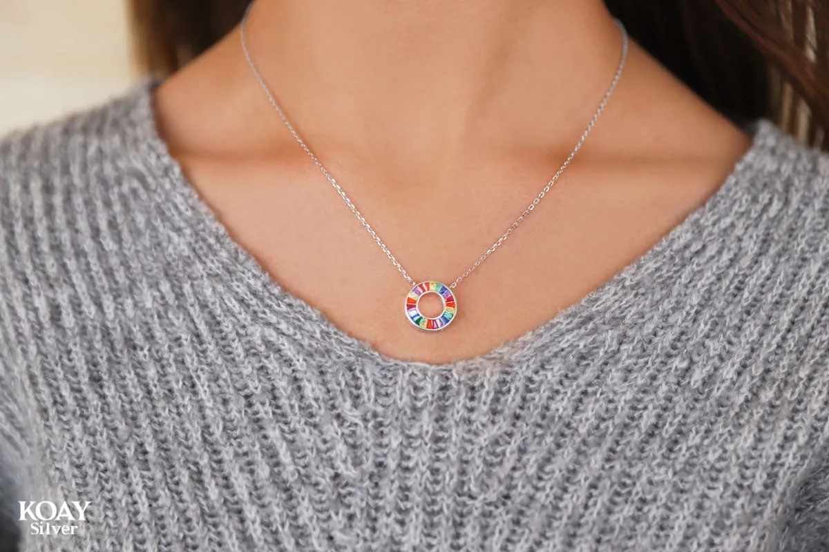 Circle Rainbow Necklace