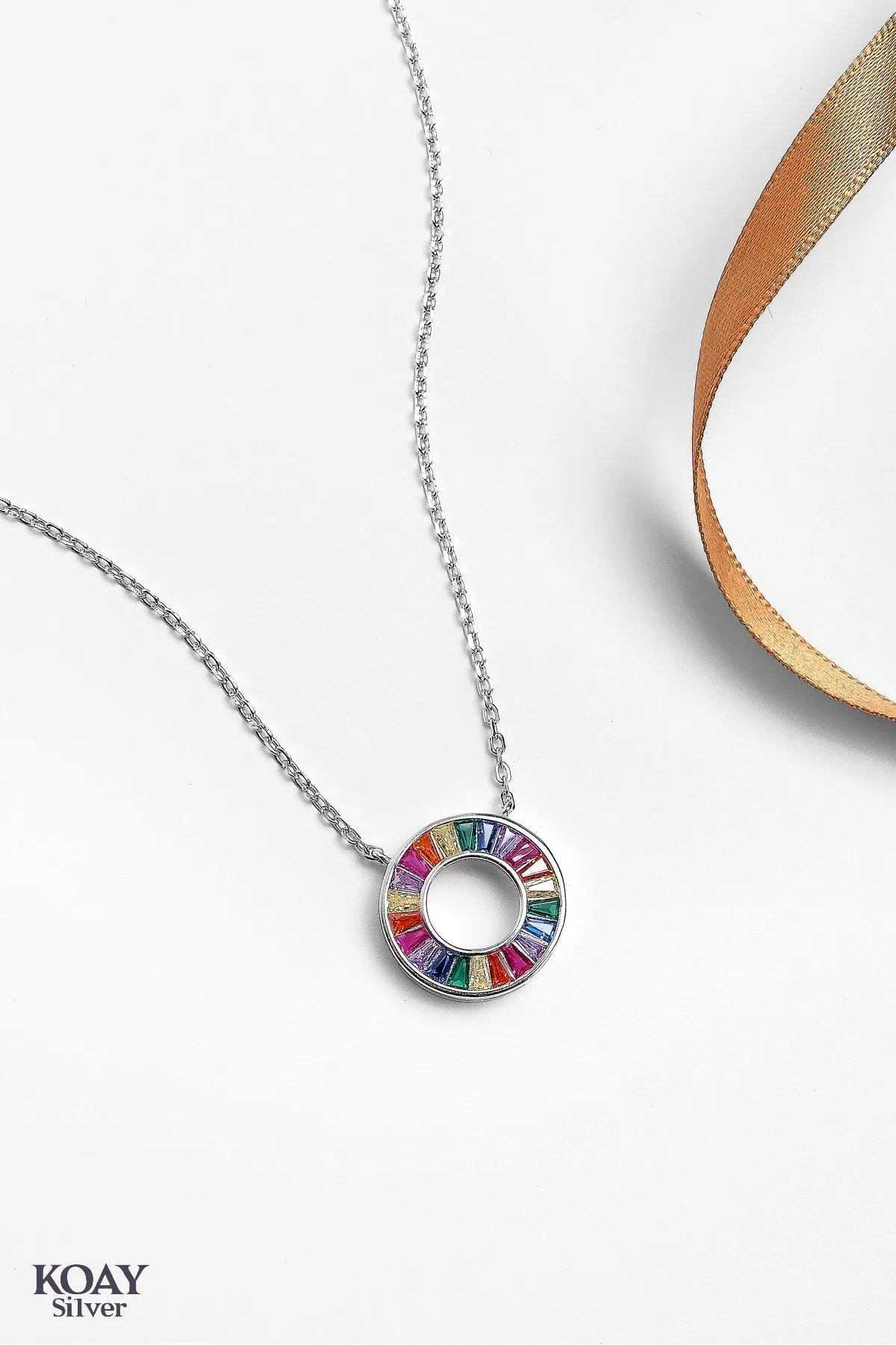 Circle Rainbow Necklace