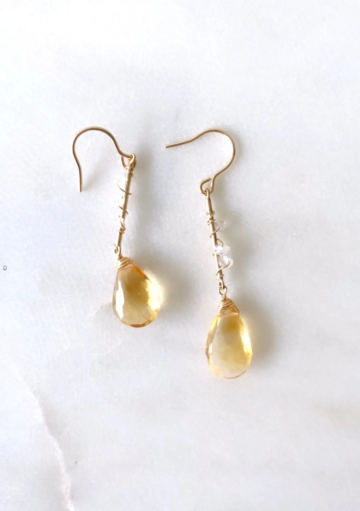 Citrine and Herkimer Diamonds Queen Earrings