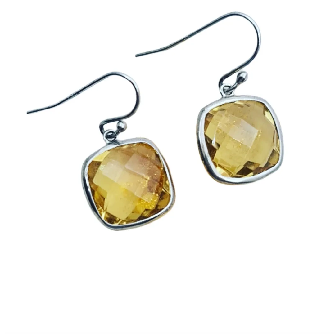 Citrine stone earrings and necklace SET