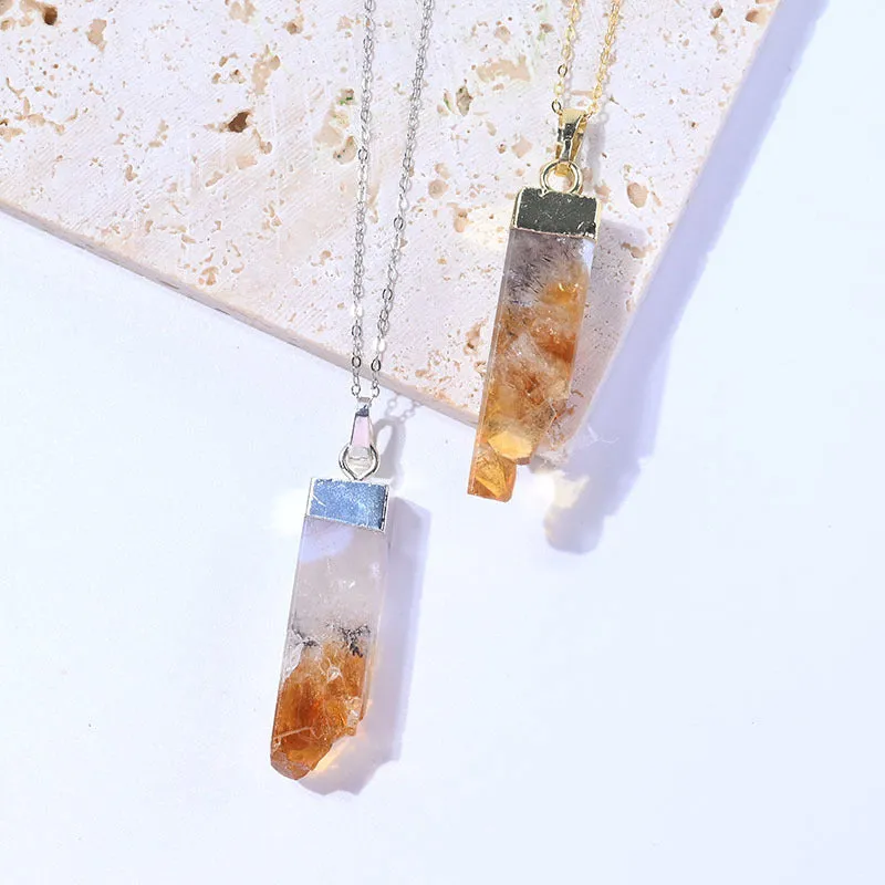 Citrine Unisex Pendant Necklace