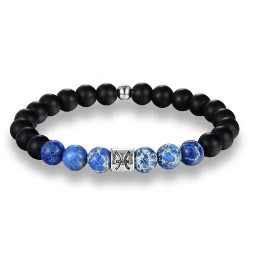 Classy Men Blue Beaded Zodiac Bracelet