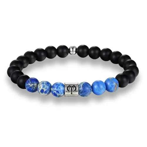 Classy Men Blue Beaded Zodiac Bracelet