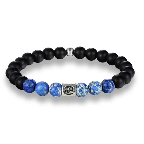 Classy Men Blue Beaded Zodiac Bracelet