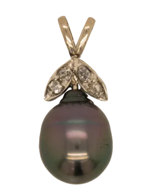 Cook Island Pearl & Diamond Pendant