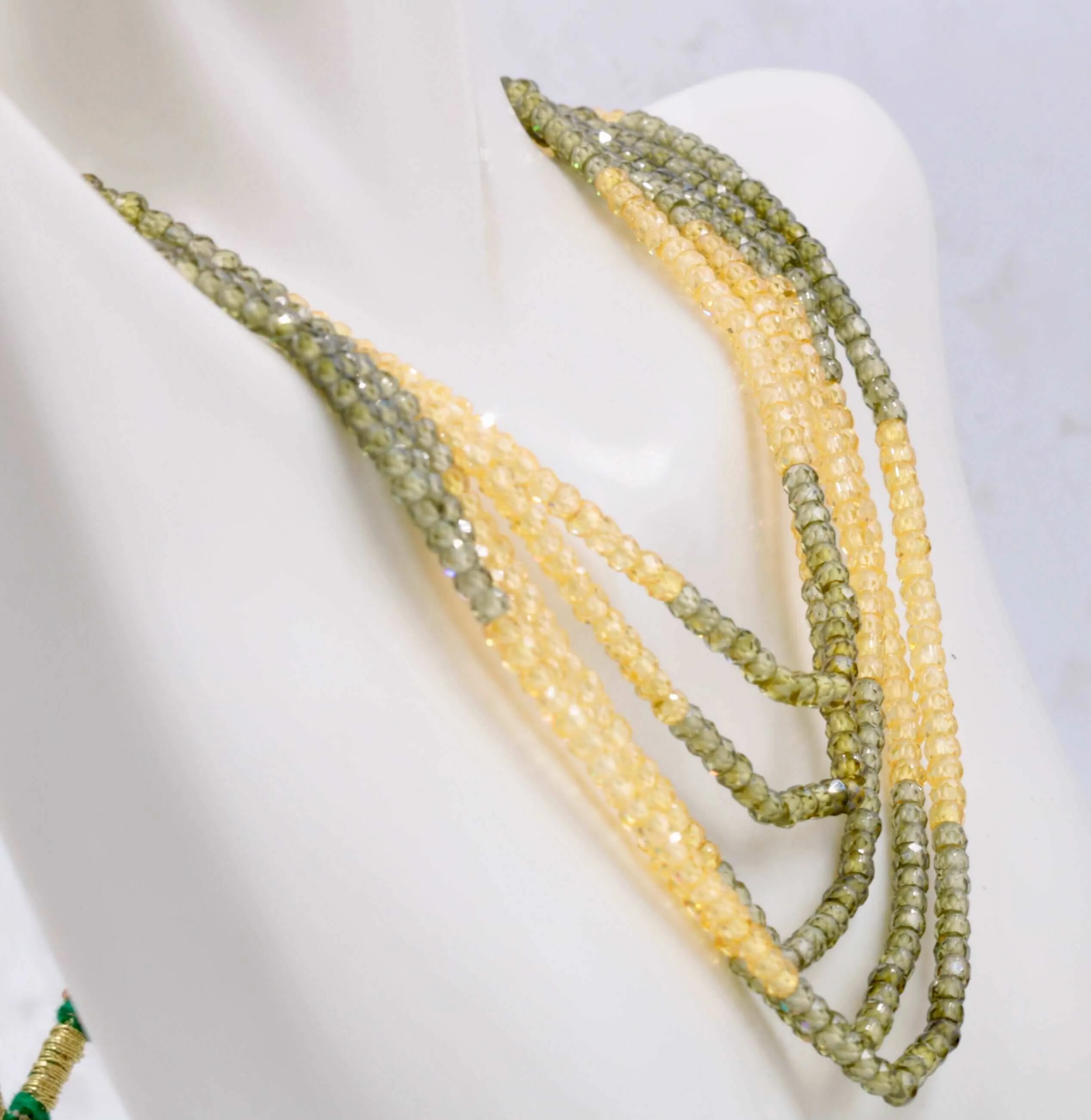 Cubic Zircon Necklace Green zircon necklace Yellow Zircon Necklace Traditional necklace gift for mom Cubic Zircon Necklace SKU:113183