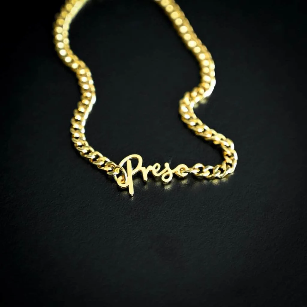 Custom Cuban Link Name Anklet