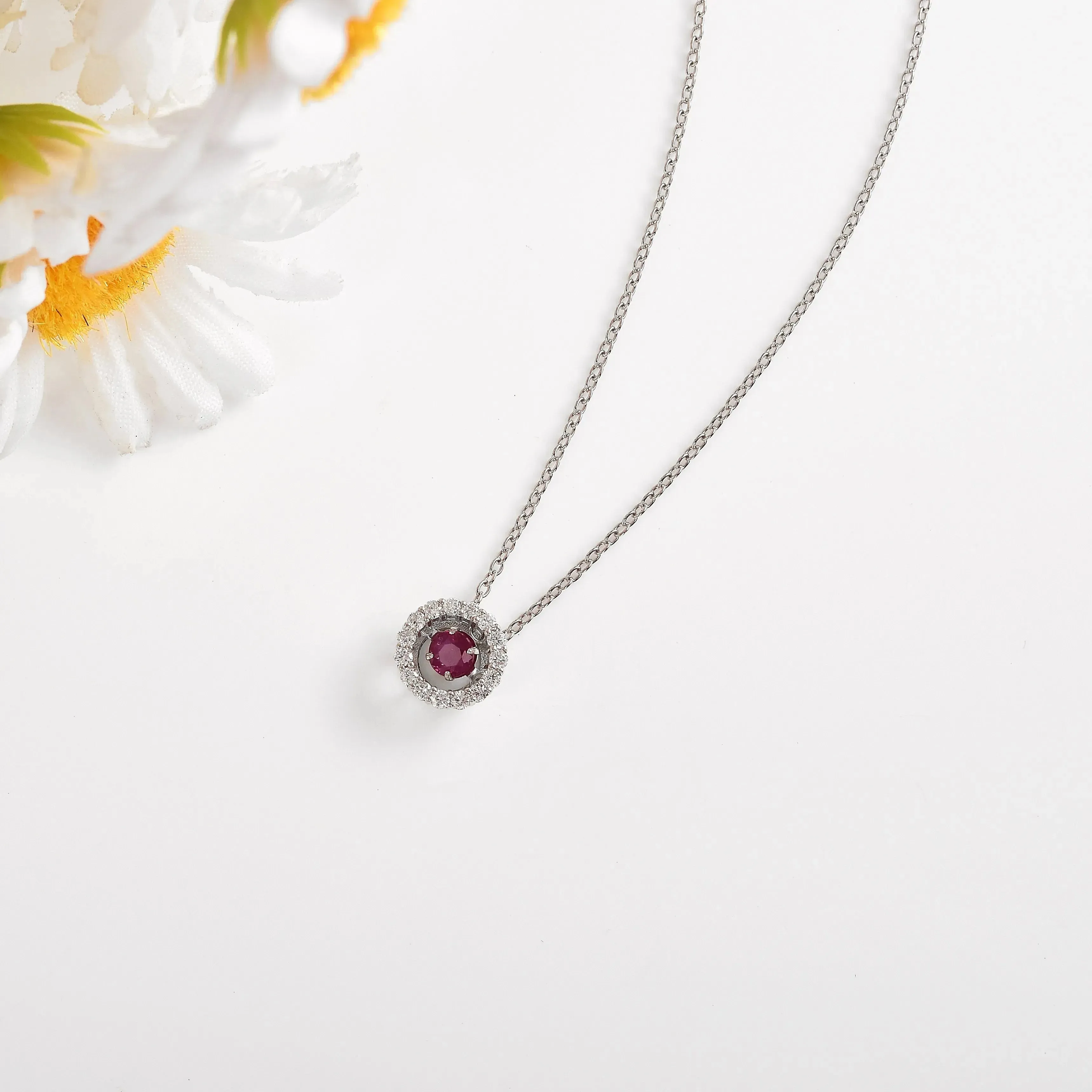 Dancing Stone Natural Ruby Necklace