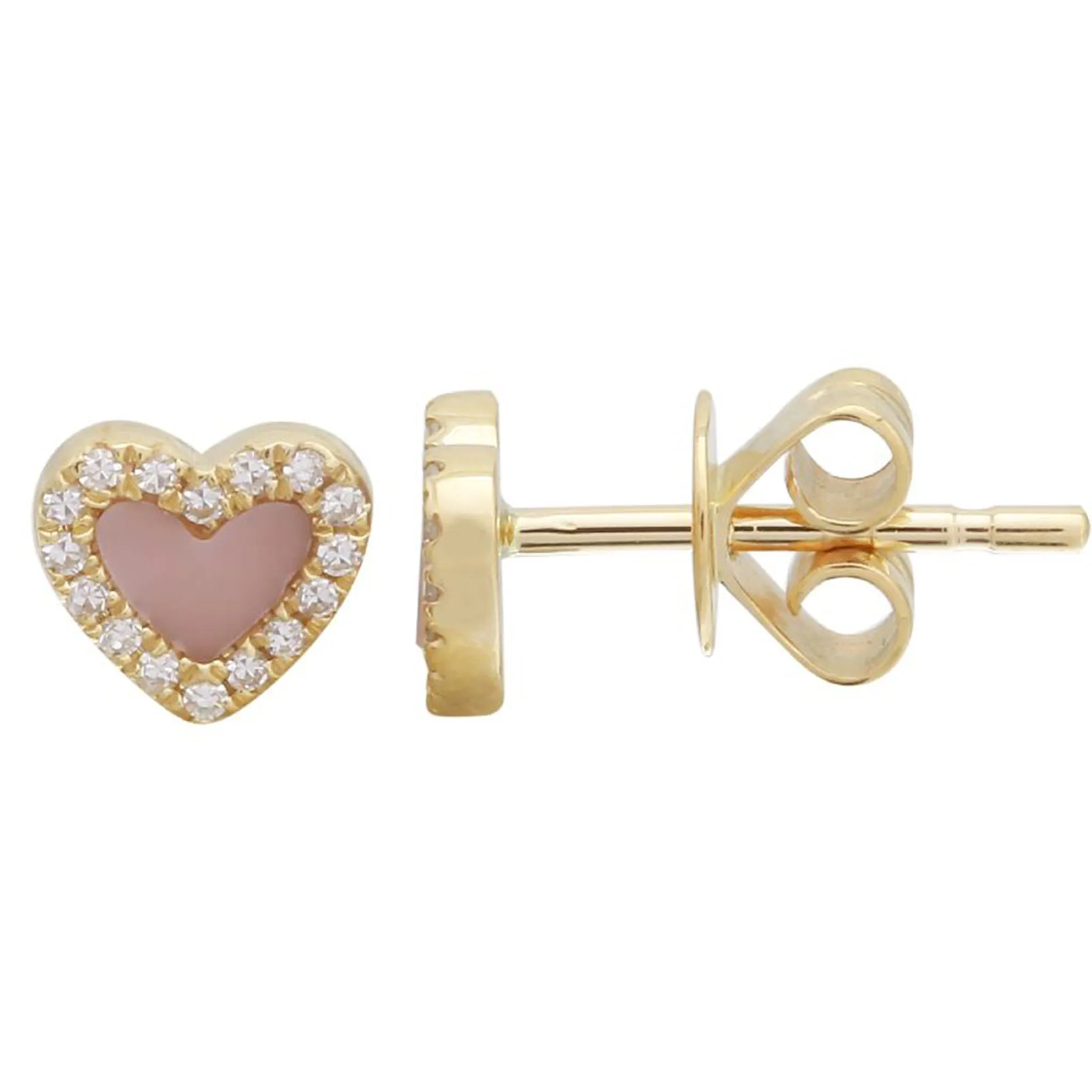 Diamond Halo Gemstone Heart Earrings