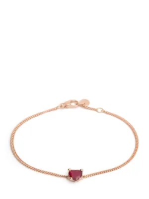 DoDo   9kt Heart synthetic ruby bracelet 