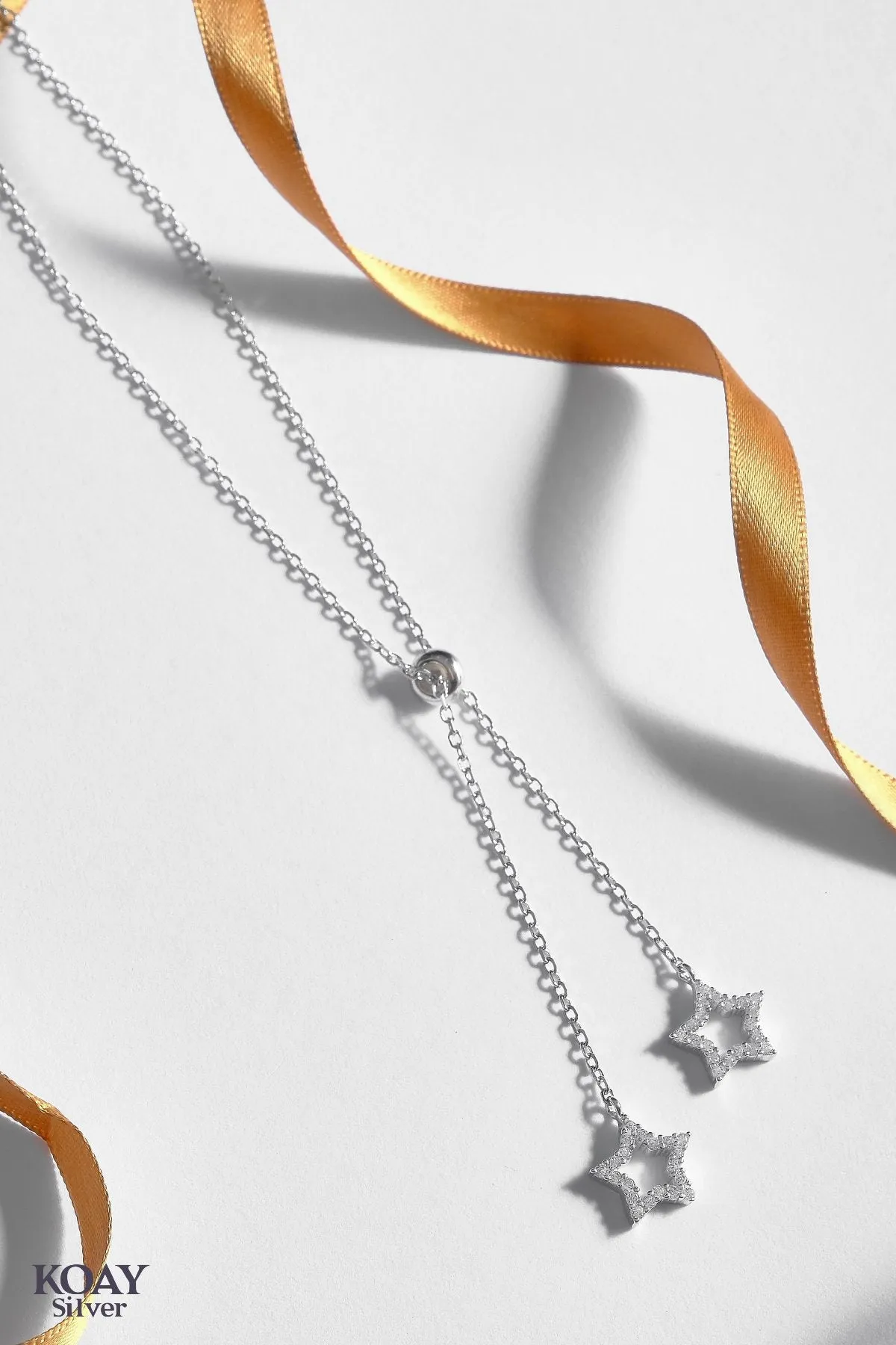 Double Zircon Stars Necklace