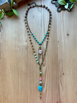 Earthy Brights Long Double Necklace