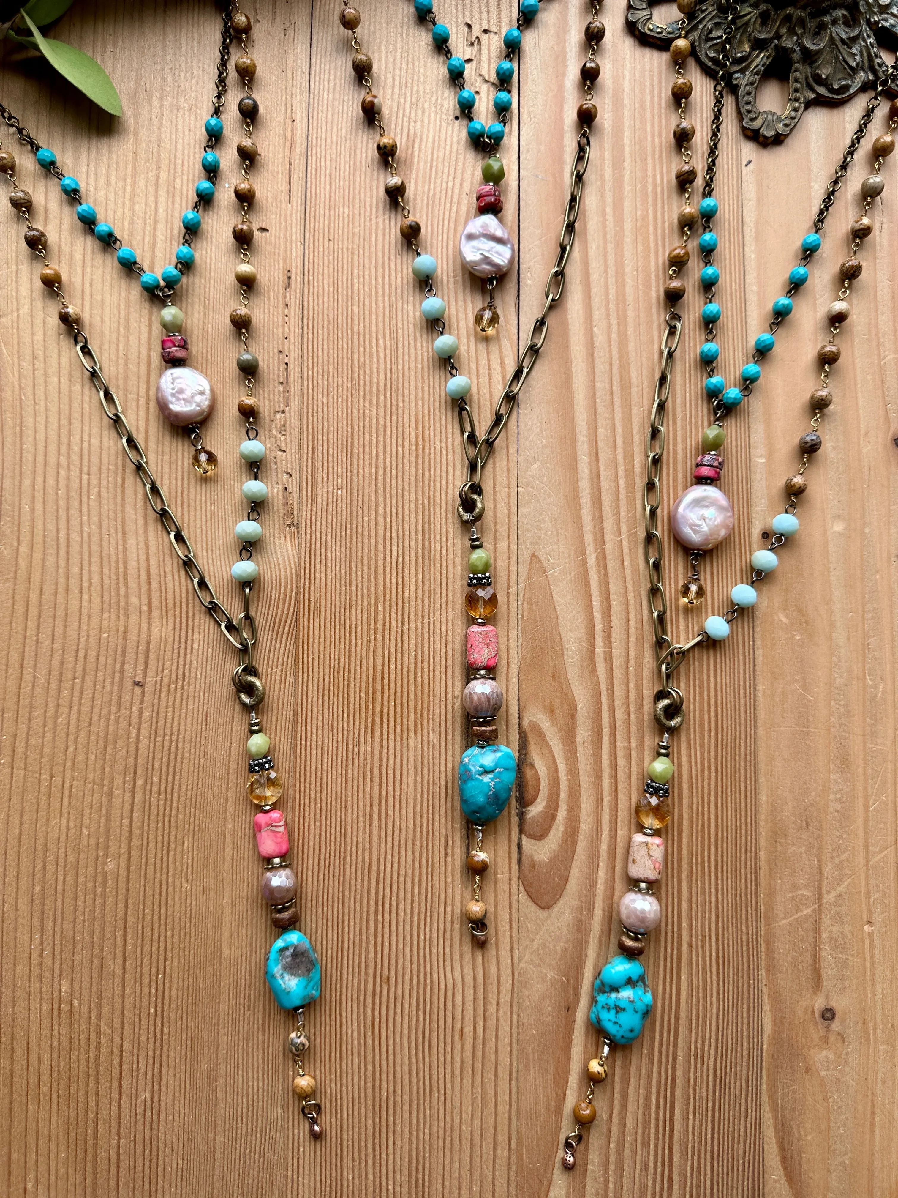 Earthy Brights Long Double Necklace