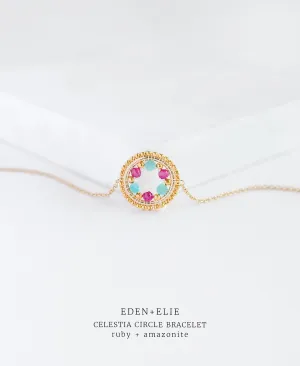 EDEN   ELIE Celestia Circle Bracelet - Ruby   Amazonite