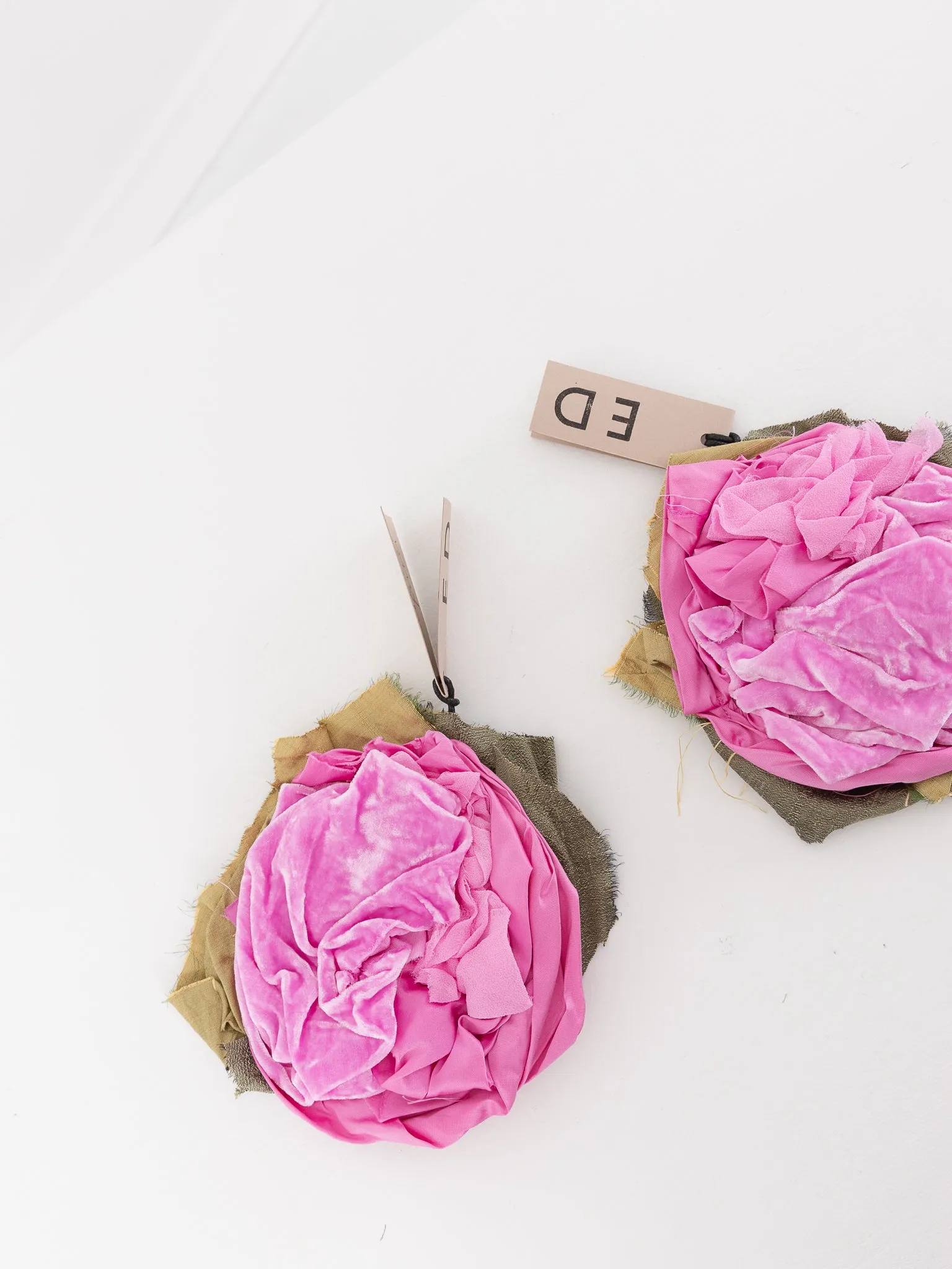 Elena Dawson Large Mophead Brooch, Pink Mixed Silk