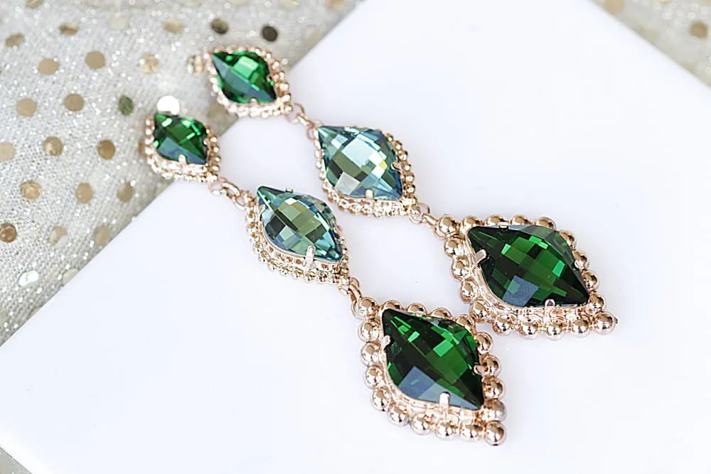 EMERALD CHANDELIER EARRINGS