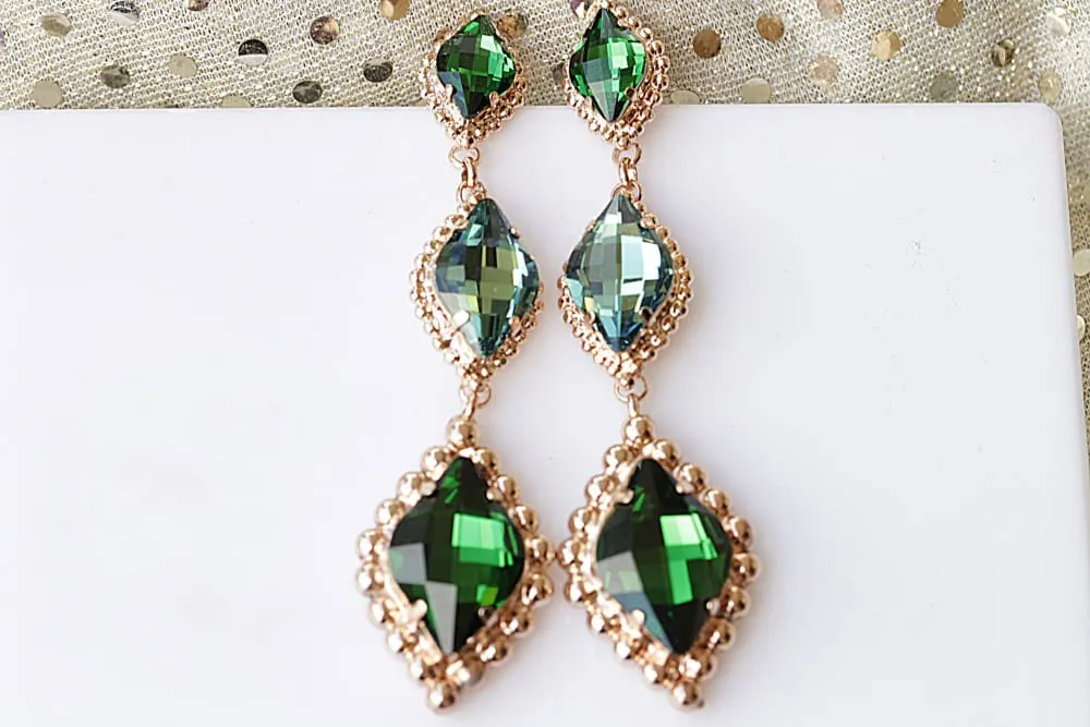 EMERALD CHANDELIER EARRINGS