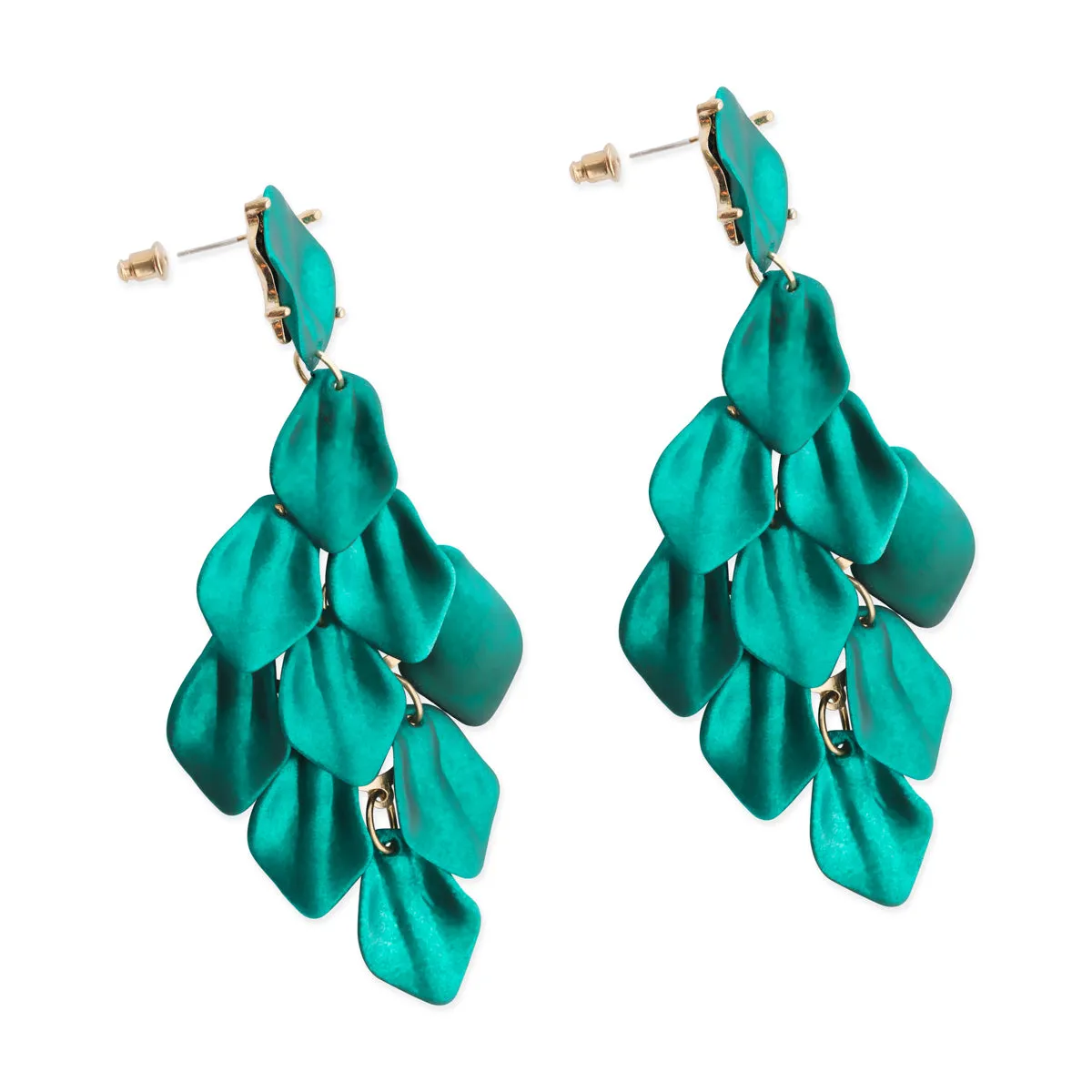 Emerald Leaves Dangle Earrings