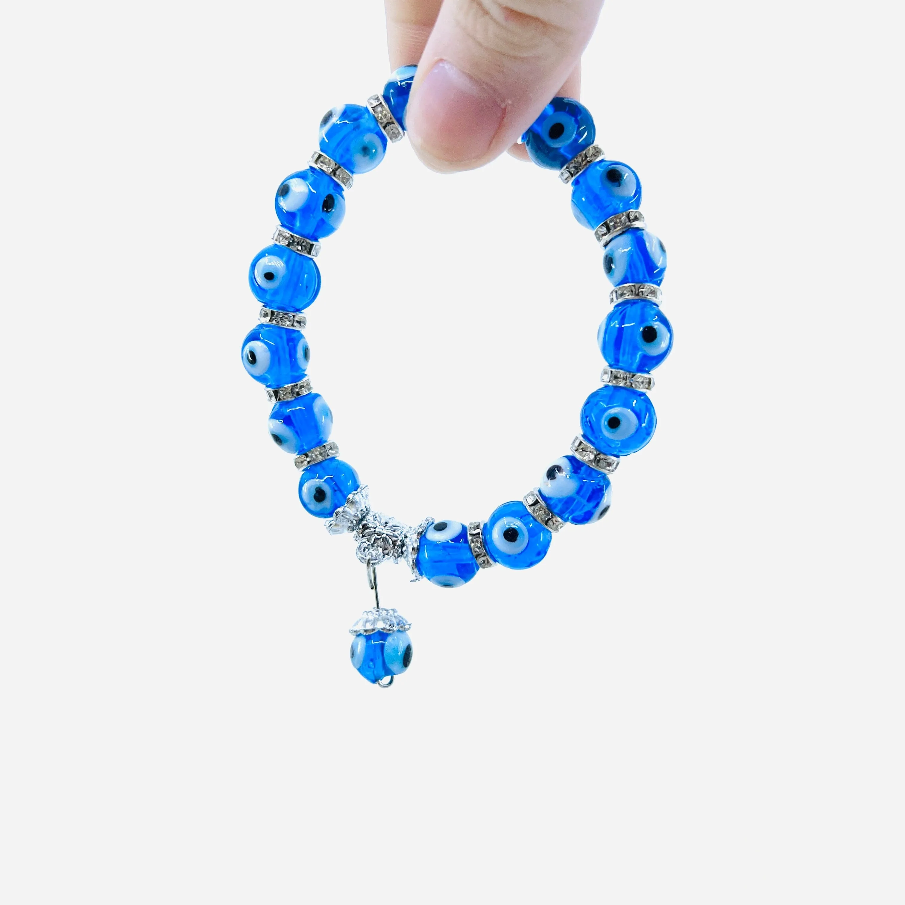 Evil Eye Dangle Glass Bead Bracelets