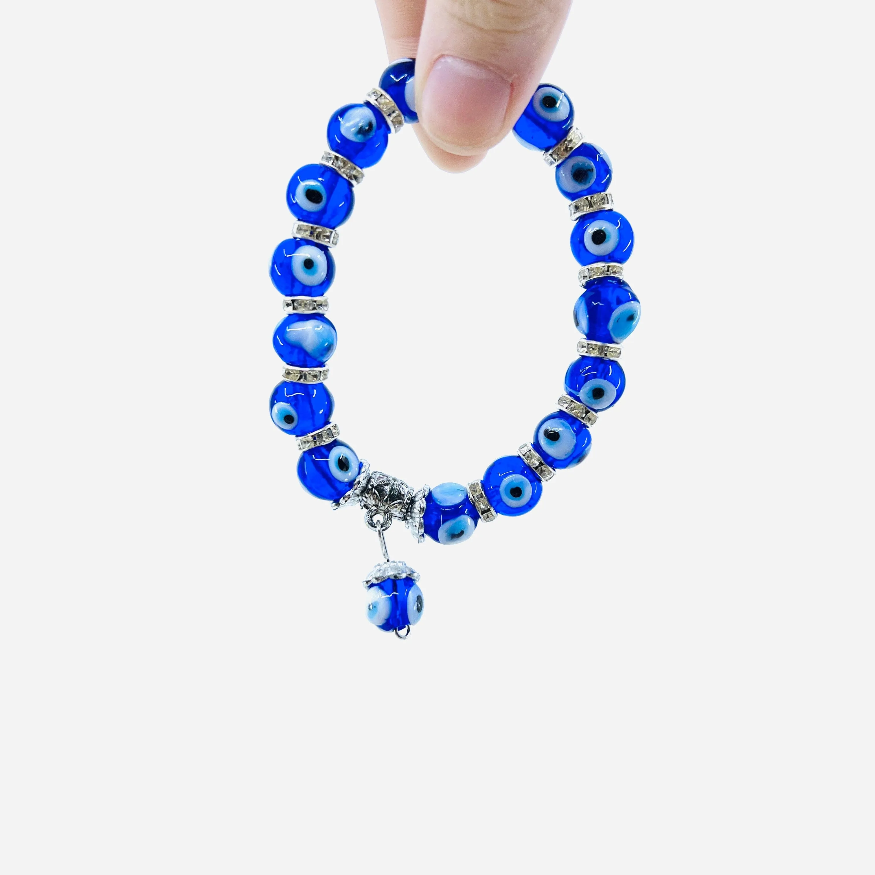 Evil Eye Dangle Glass Bead Bracelets