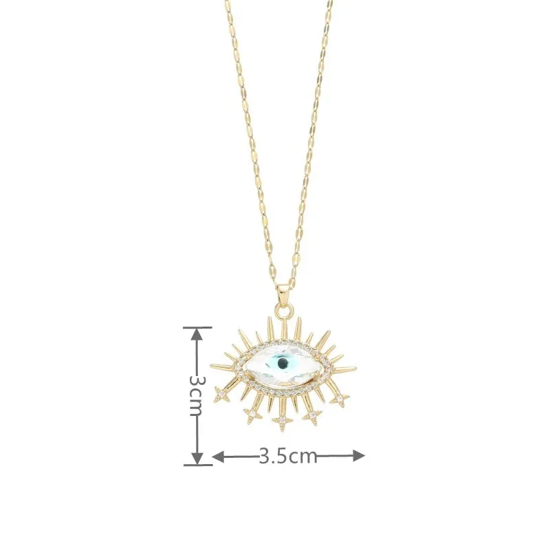 Eye Of Providence Necklace - Gold Plated Copper Zircon