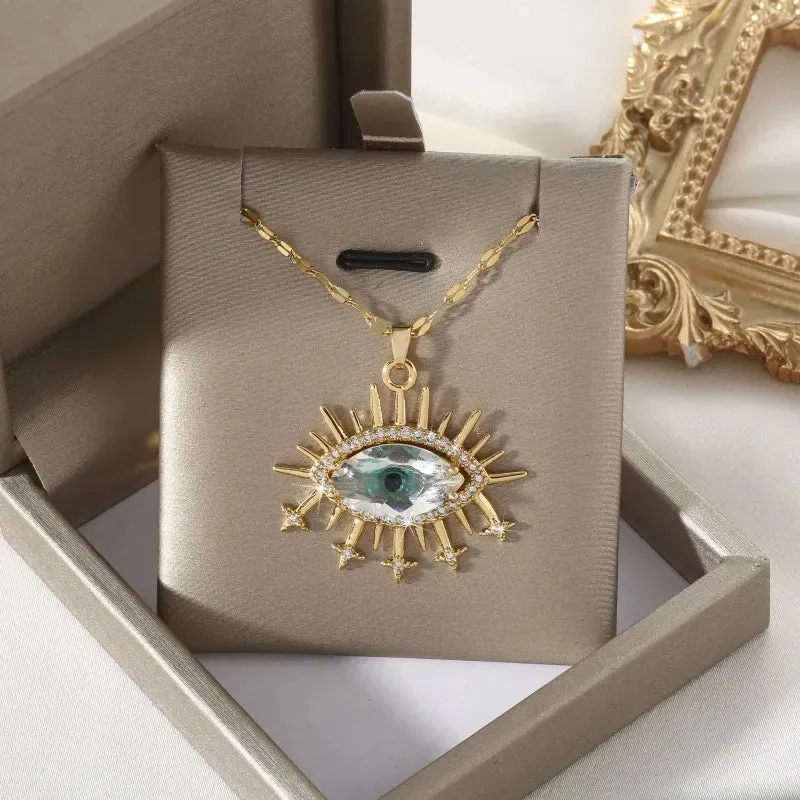 Eye Of Providence Necklace - Gold Plated Copper Zircon