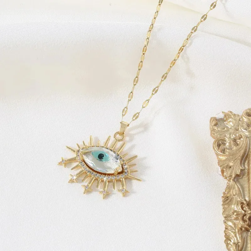 Eye Of Providence Necklace - Gold Plated Copper Zircon