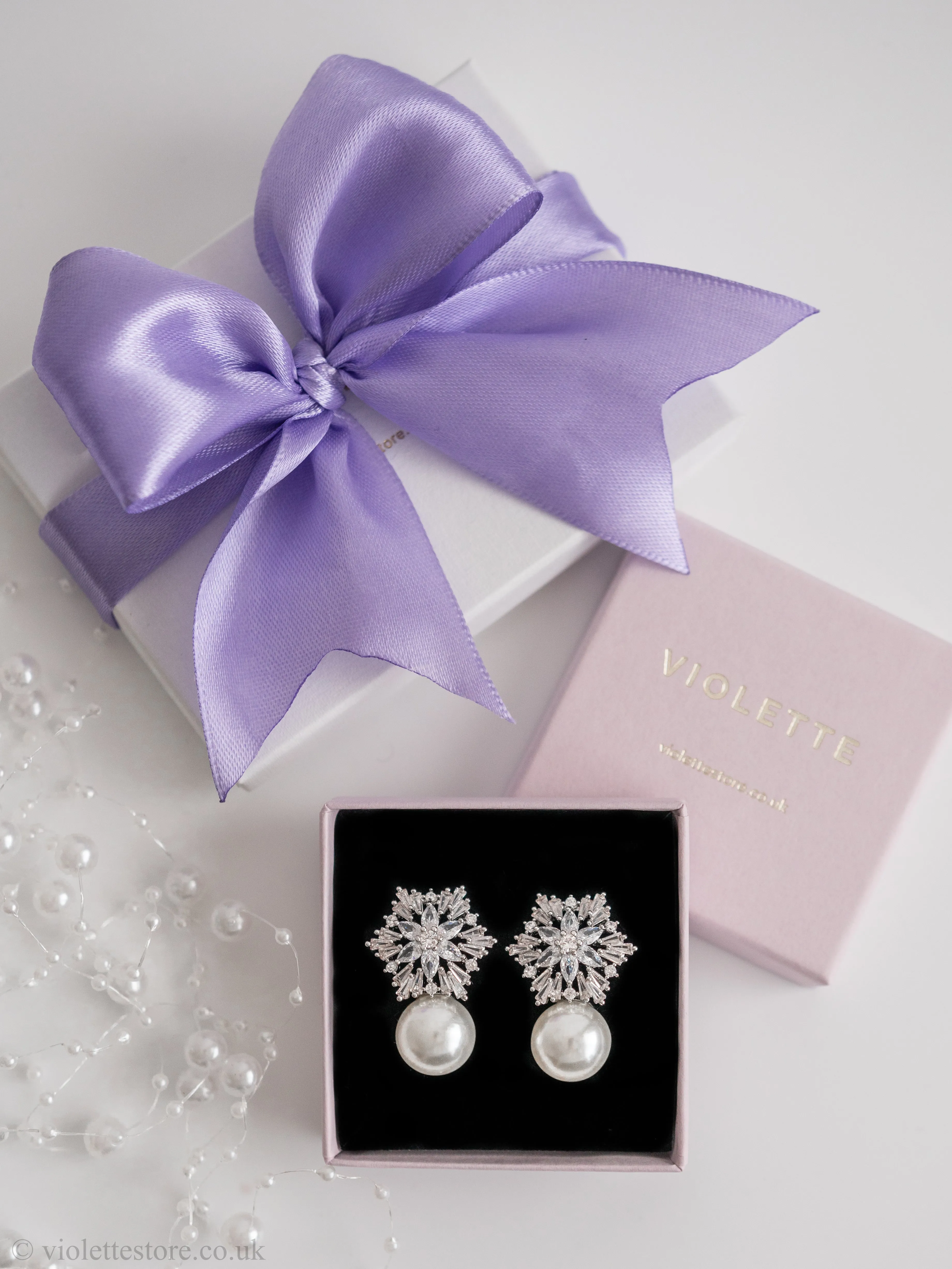 Flora Silver CZ Stud Earrings