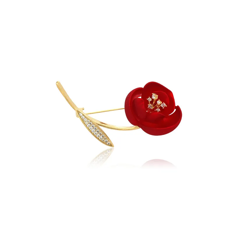 Flower Cubic Zirconia Brooch