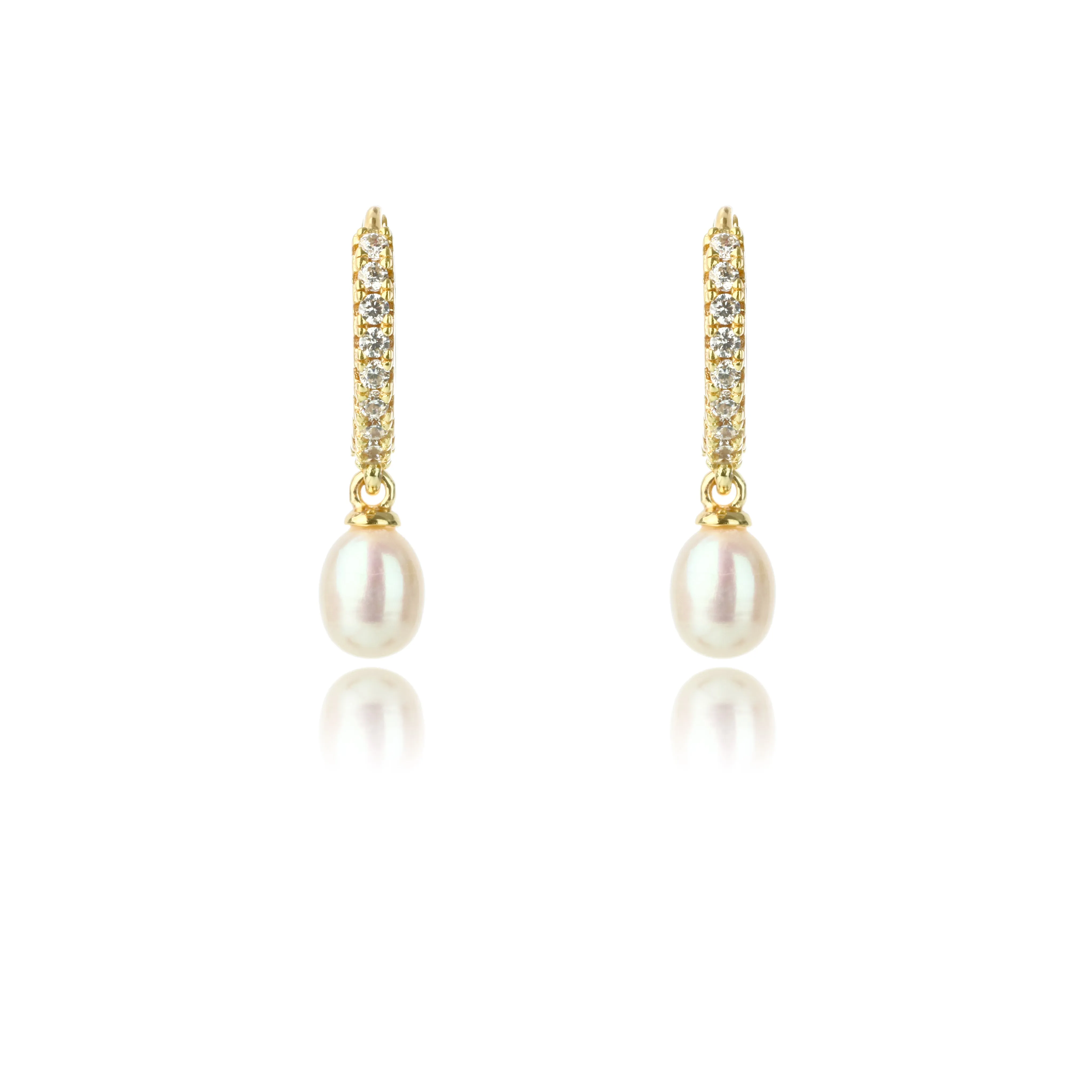 Georgini Oceans Bondi Freshwater Pearl Earrings- Gold