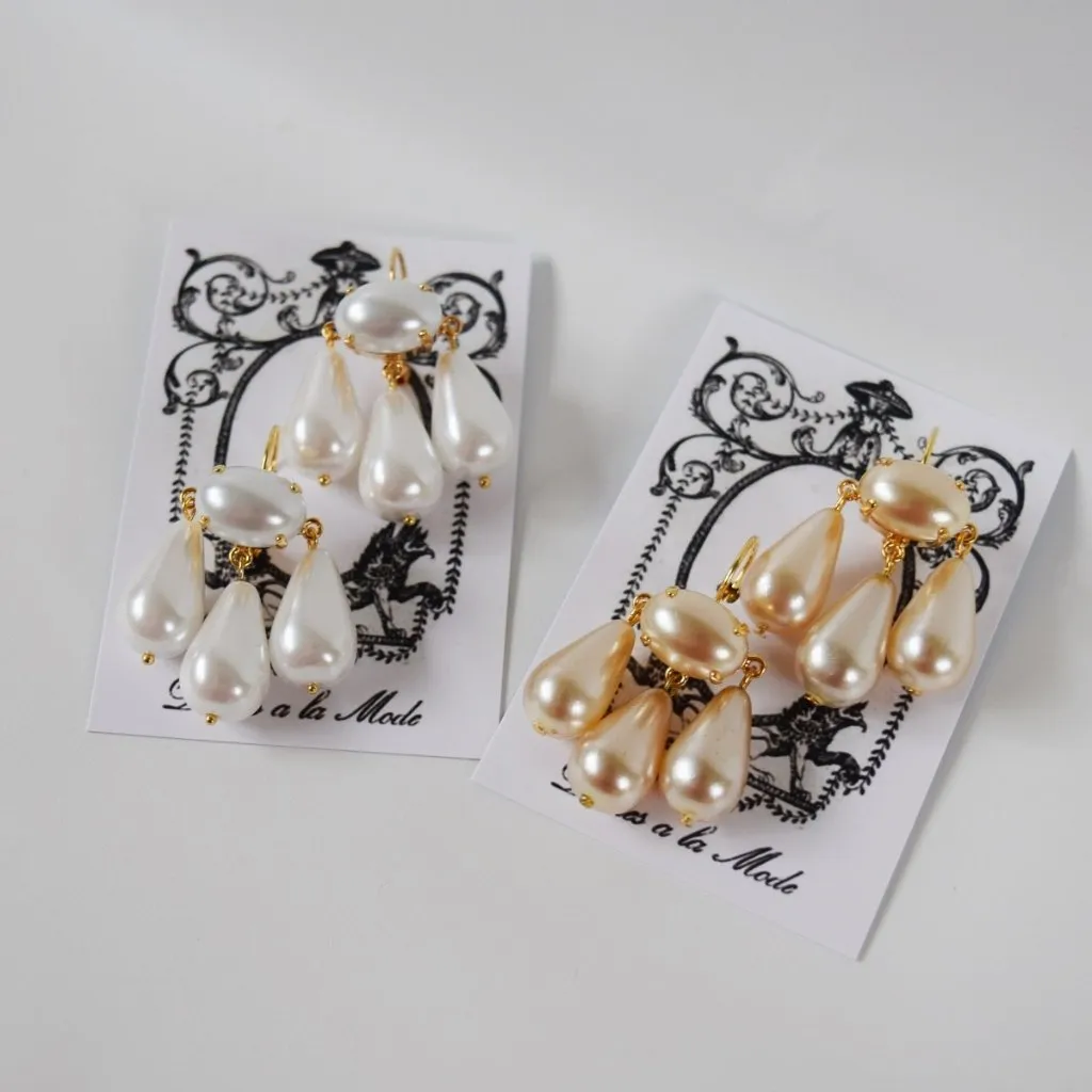 Girandole Earrings - Large Single Pearl