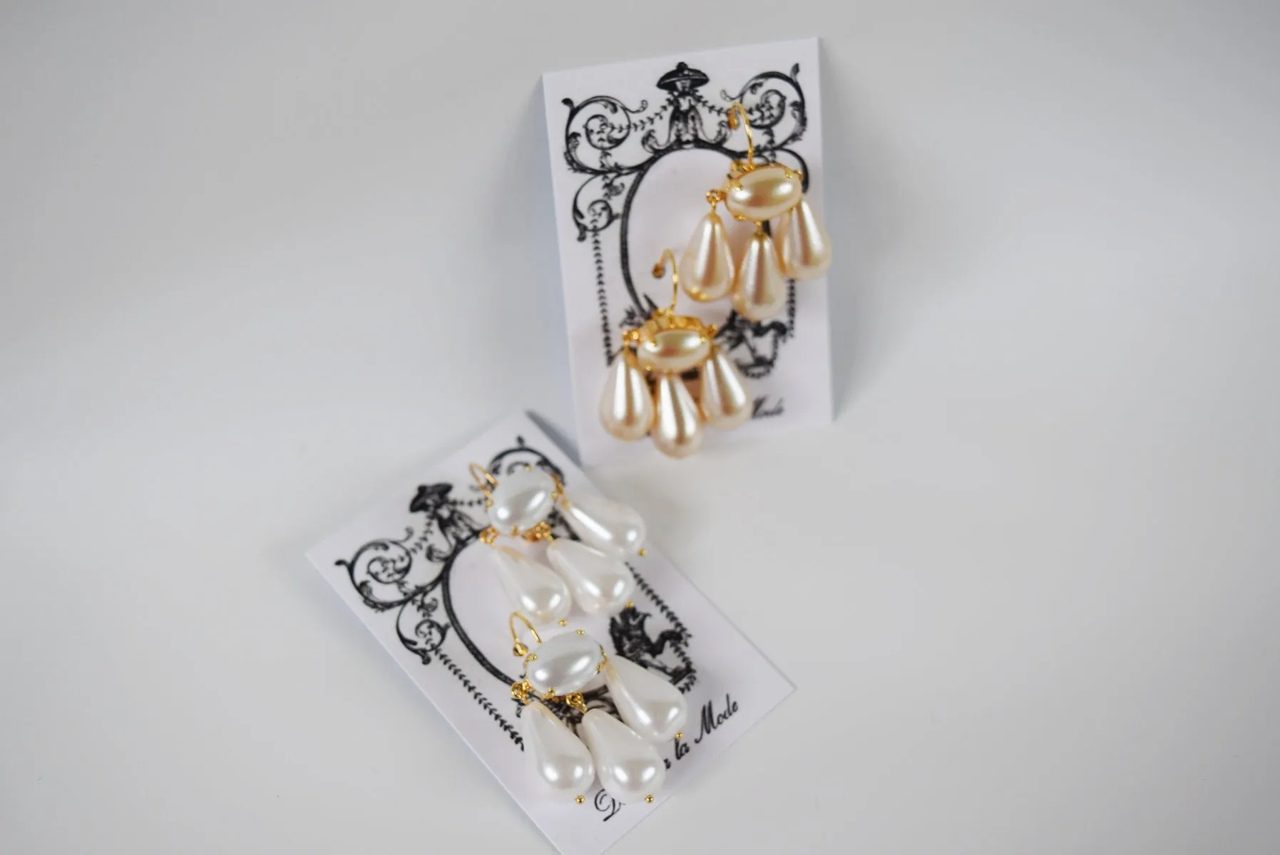 Girandole Earrings - Large Single Pearl