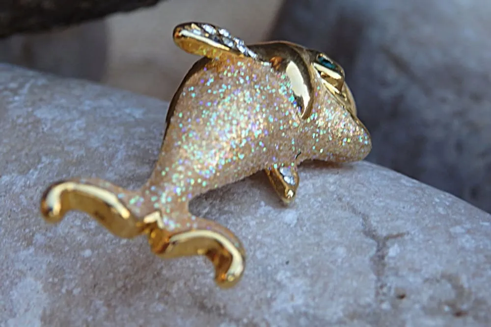 Gold Dolphin Brooch