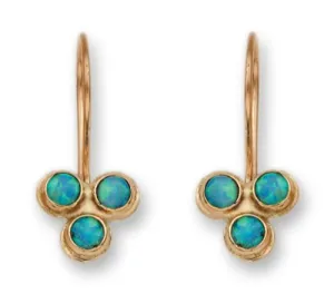 Gold Earrings for woman Blue Opal designer Earrings