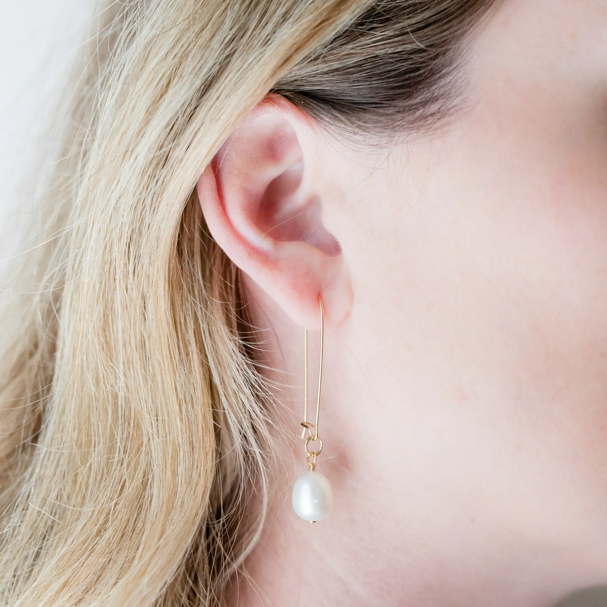 Gold-Filled Kidney Hook and Pearl Earrings | Modern Elegance & Classic Pearls | By Pearly Girls