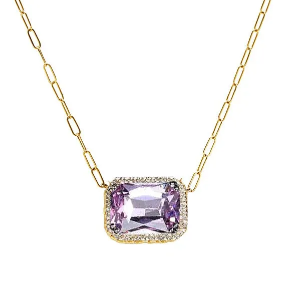 Gold Pave Cubic Zircon Pendant Choker, Gold-color Chain Necklace