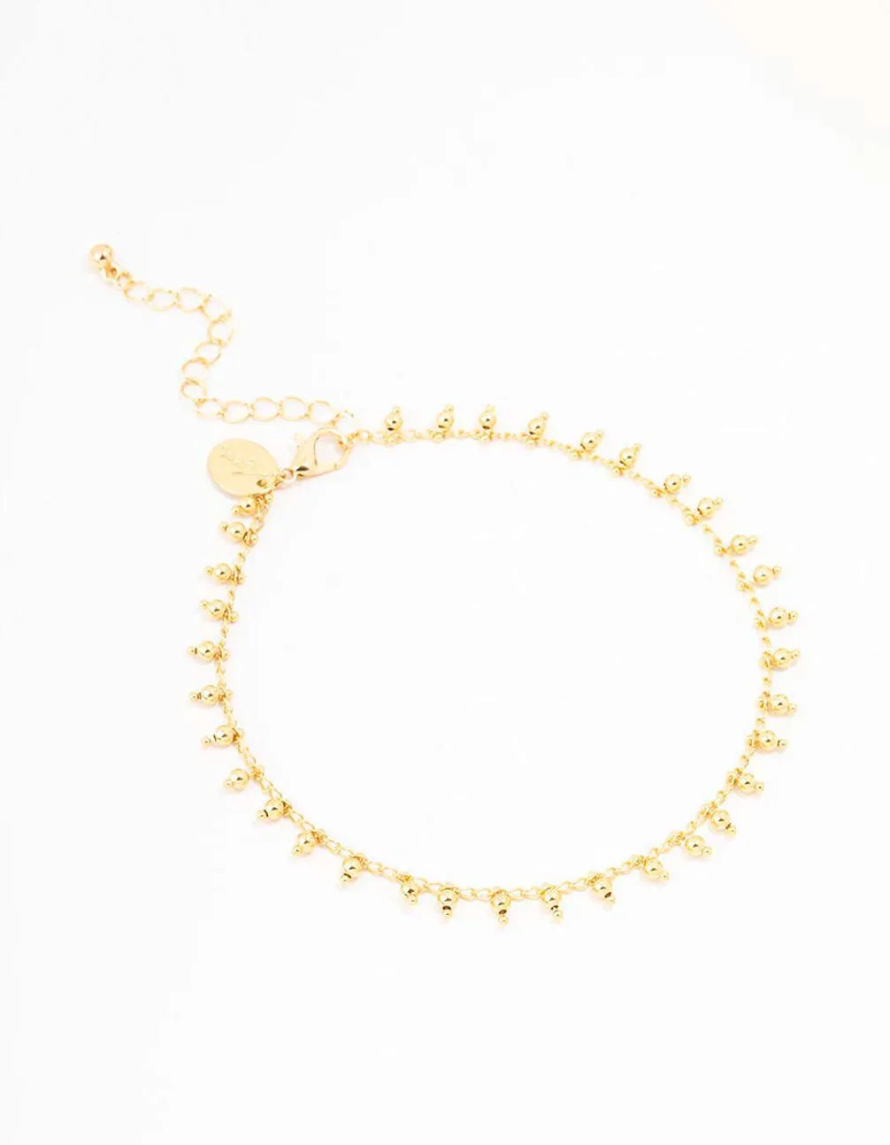 Gold Plated Bohemian Ball Drop Anklet