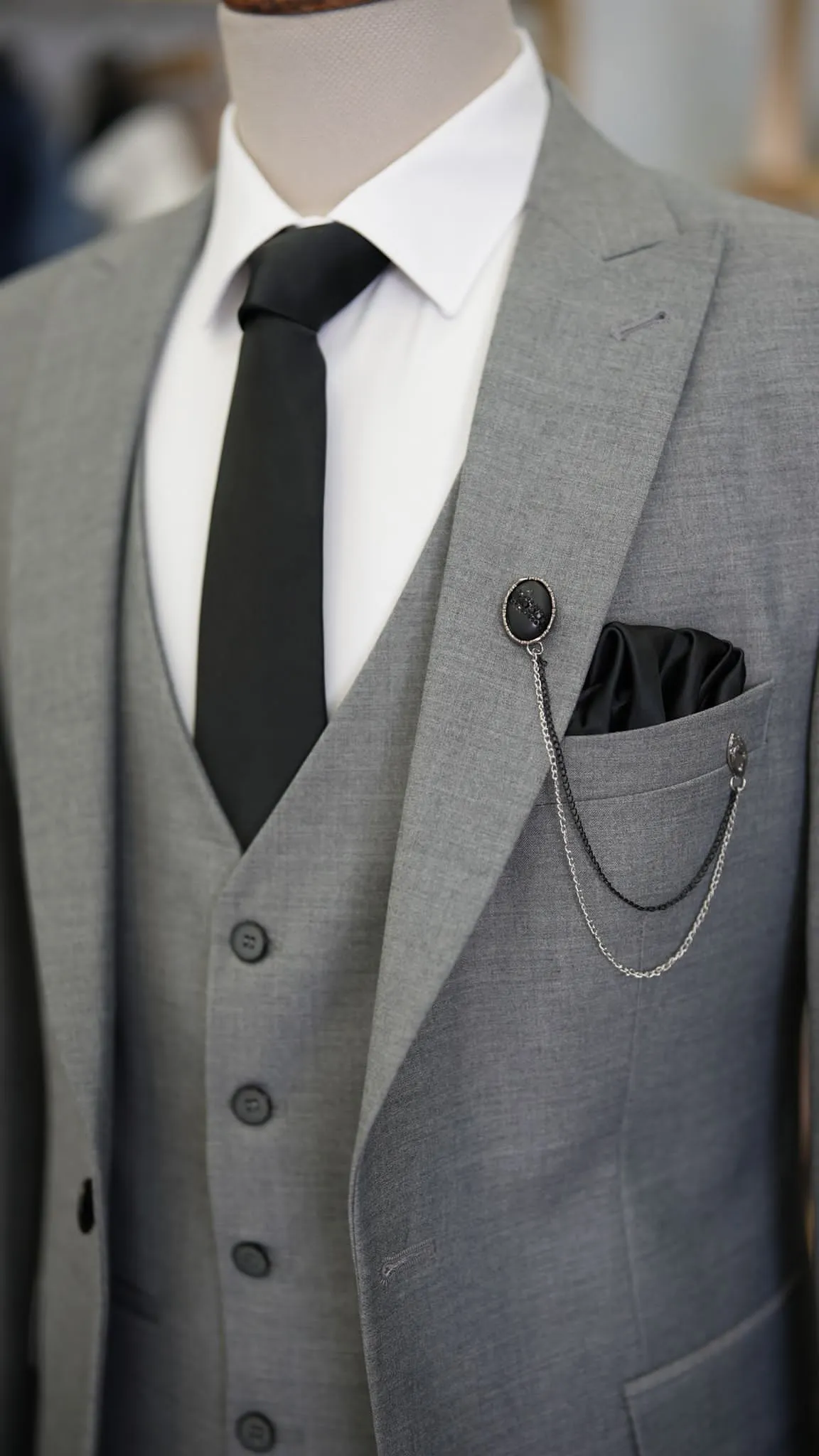 Gray Slim Fit Groom Wedding Suit for Men by GentWith.com