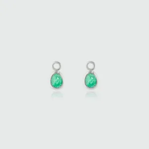 Hampton Emerald & Silver Interchangeable Gemstone Drops