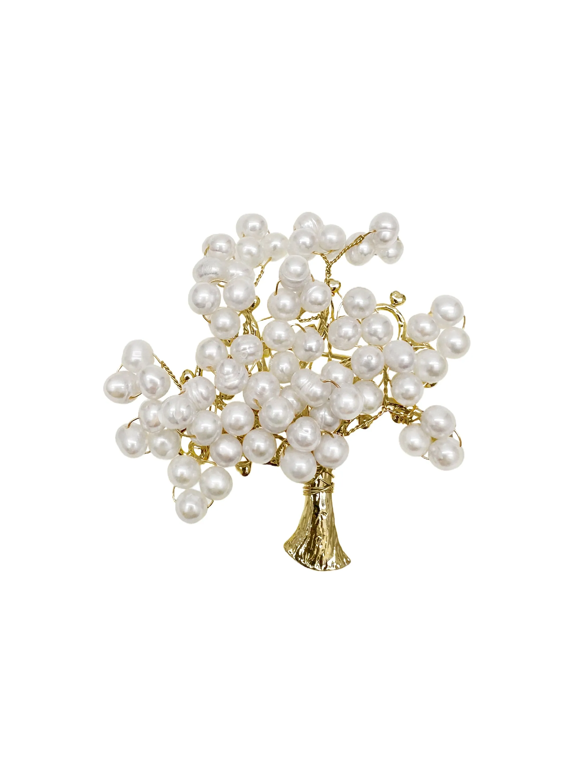 Handcrafted Freshwater Pearls Tree Brooch LP007