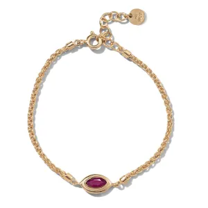 Iris Bracelet, Ruby, 9kt Yellow Gold