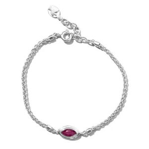 Iris Bracelet, Ruby, Silver