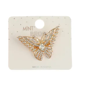 JAH44844-Rhinestone Butterfly Brooch