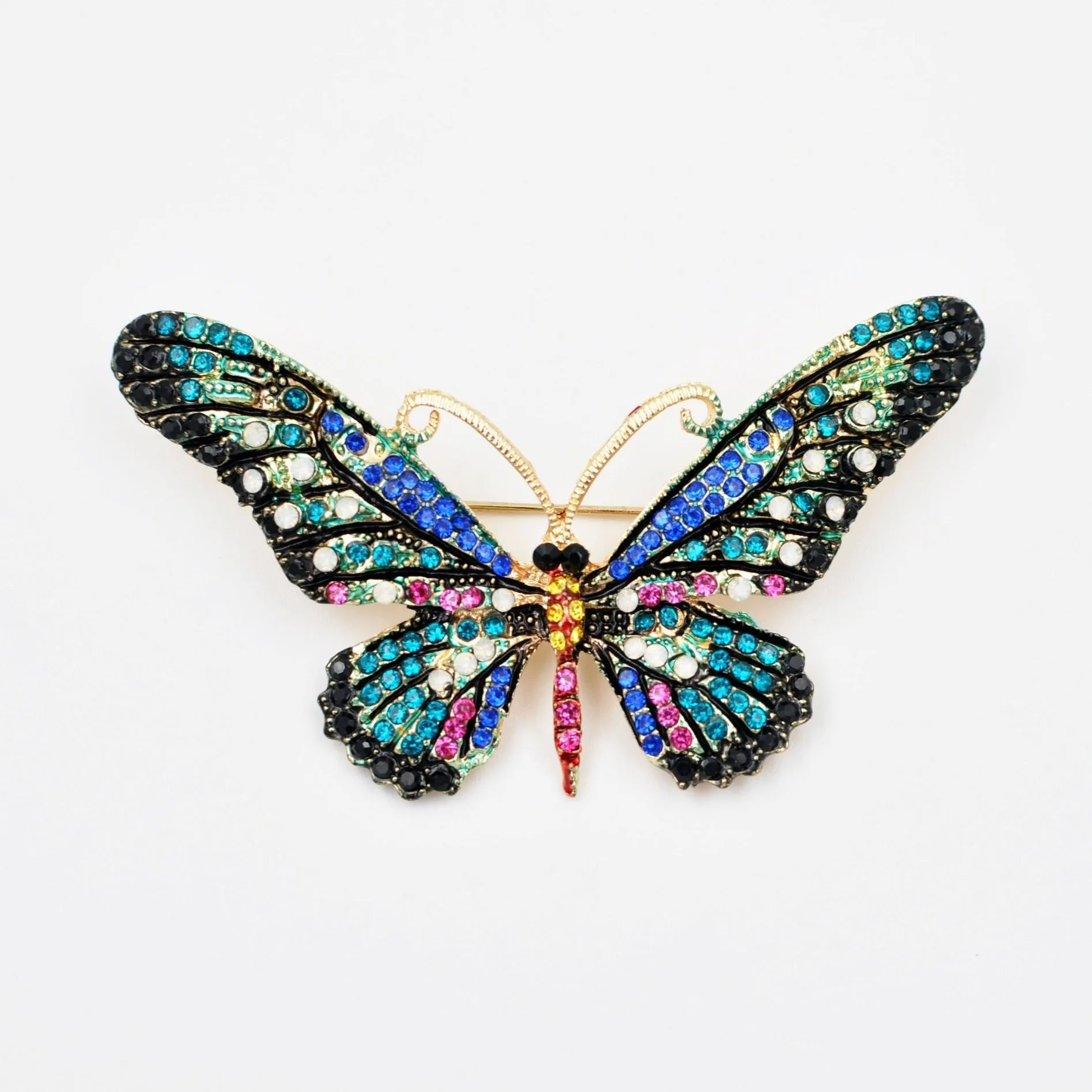 Large Butterfly Brooch in Crystal