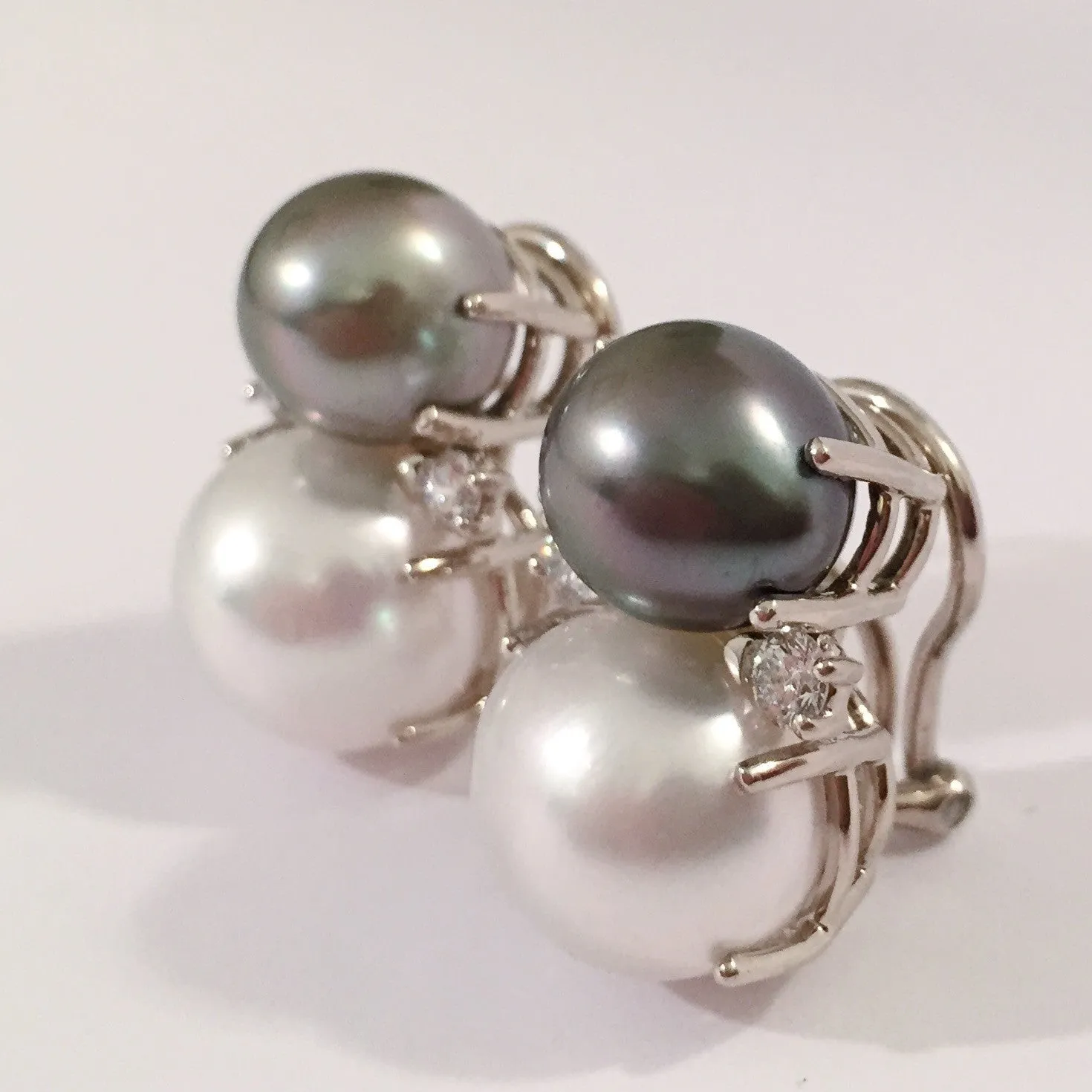 Large GUM DROP™ Earrings with South Sea Pearls and Diamonds