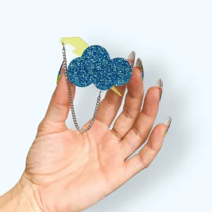 Last Chance! Thunderstruck Brooch - Glitter Blue/ frosted yellow