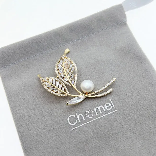 Leaf Freshwater Pearl Brooch