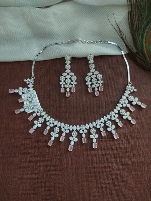 Lovely Silver-plated Zircon Necklace Set